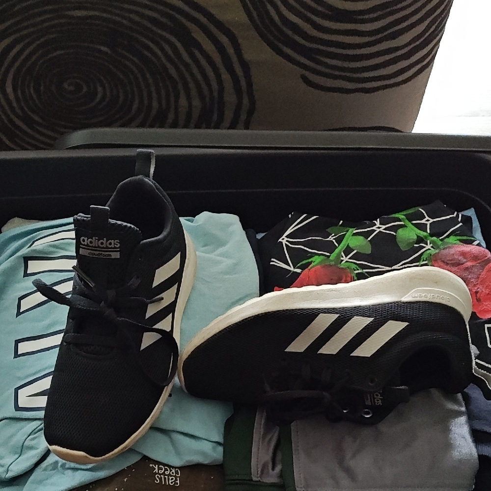 Youth Adidas Black and White Sneakers